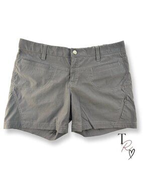 Athleta Quick Dry Dipper Hiking Shorts Utility Trail Cargo Gray Outdoor Size 8